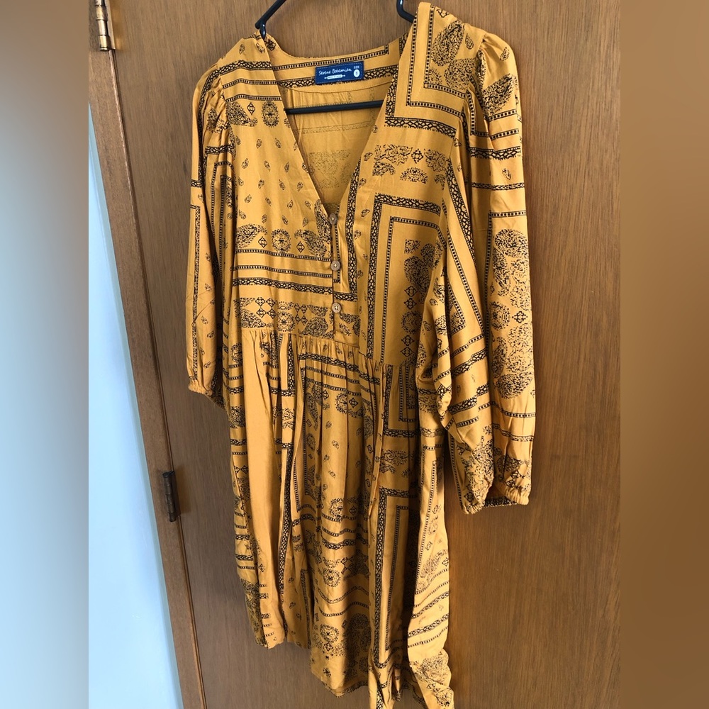 Serene Bohemian Mustard Dress Size S